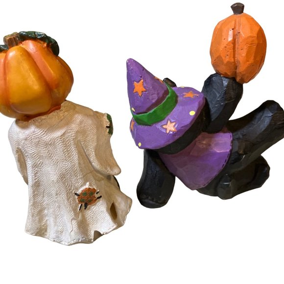 Halloween Small Table Top Shelf Figurines Cat Pumpkin - Picture 8 of 12